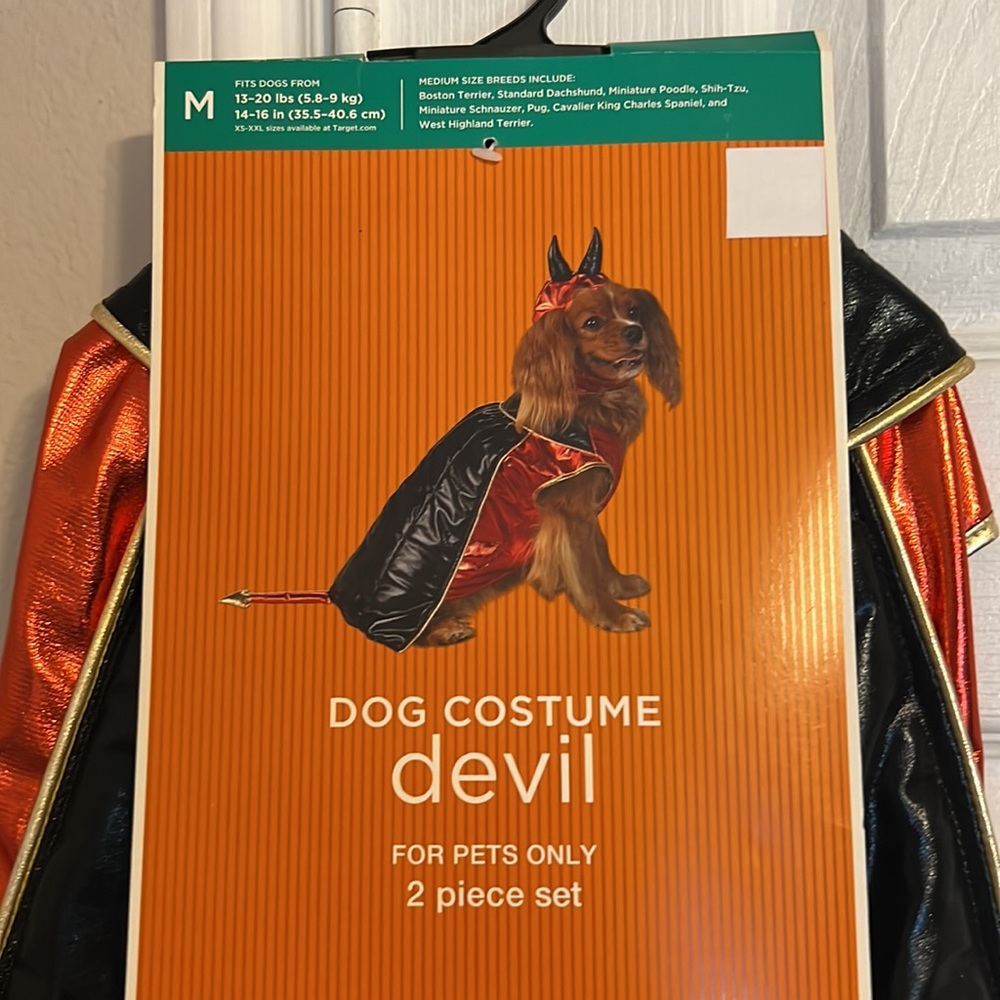 2 Dog Costumes - French Maid (size Medium) & Devil (size Medium) - Picture 7 of 8